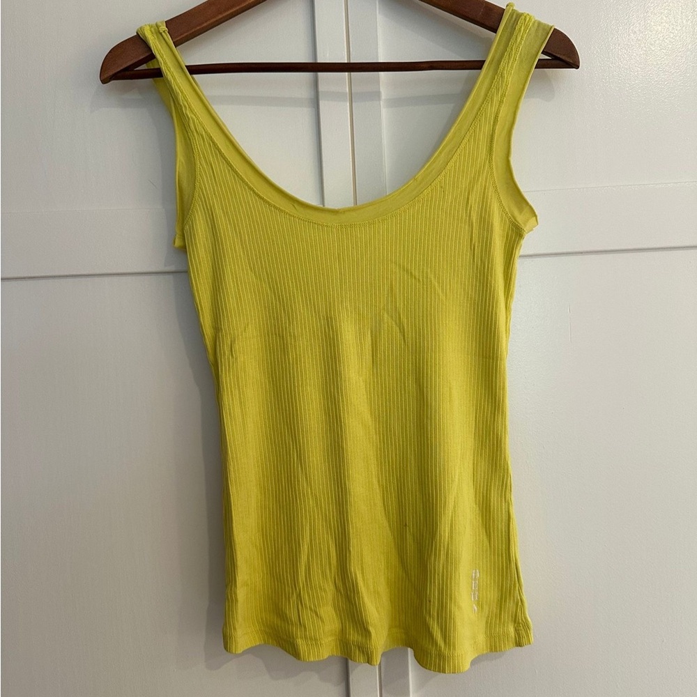 Lime Green Ribbed Tank Top